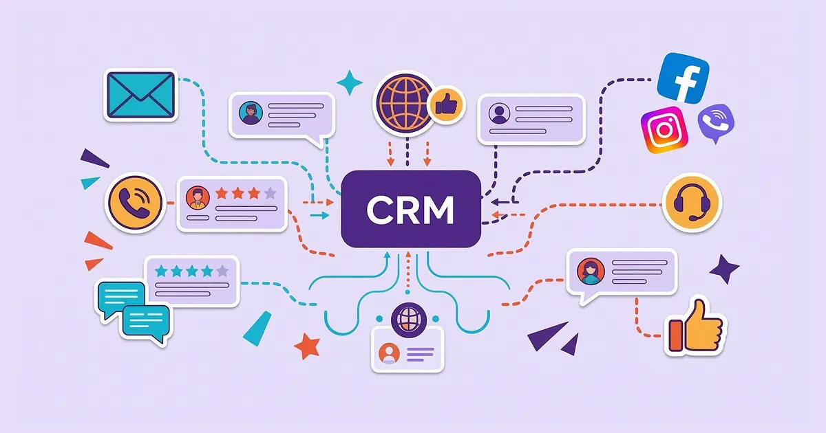 Візуалізація, як CRM обробляє відгуки з різних джерел